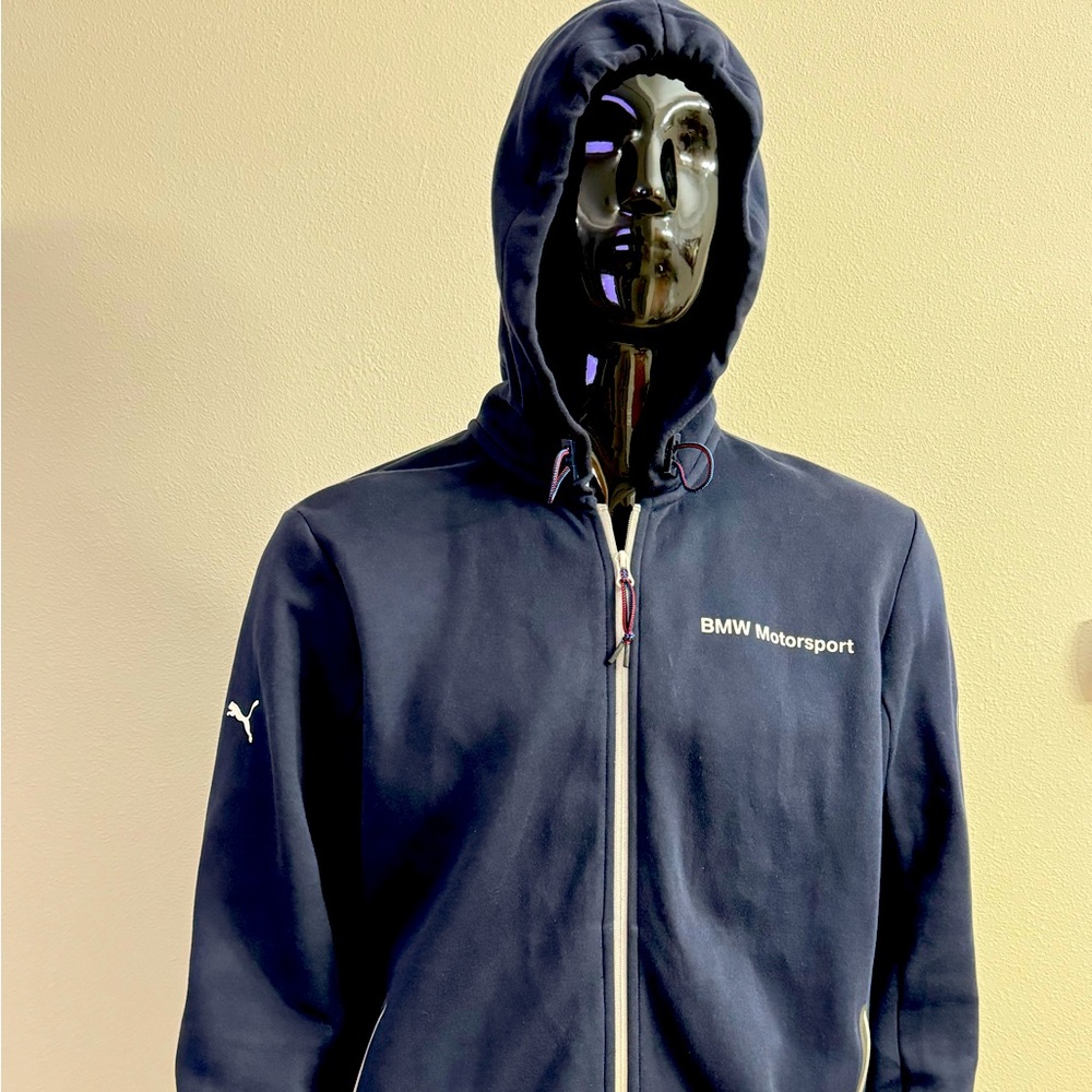 Blue BMW Motorsport Full Zipper Hooded Sweatshirt